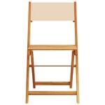 vidaXL Ensemble de bistro 3 Pièces beige tissu et bois massif
