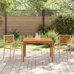 vidaXL Ensemble de salle à manger pour jardin 3 Pièces Beige Poly rotin