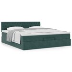 VidaXL Cadre de lit ottoman avec matelas vert foncé 160x200 cm velours