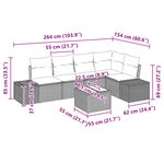 vidaXL Ensemble de canapé de jardin 5 pièces avec coussins en rotin poly brun