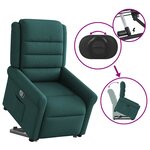 vidaXL Fauteuil inclinable vert foncé tissu