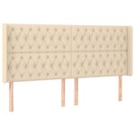 vidaXL Sommier à lattes de lit matelas et LED Crème 200x200 cm Tissu