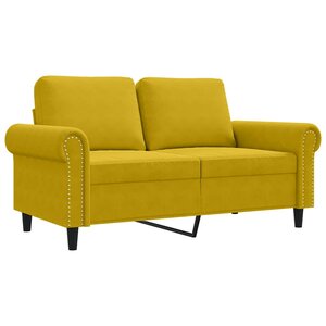 vidaXL Canapé à 2 places Jaune 120 cm Velours