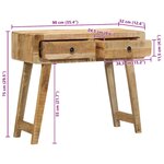 vidaXL Table console 90x32x75 cm bois massif de manguier brut