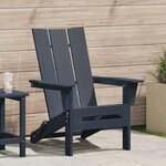 vidaXL Chaise Adirondack pliante bleu marine  74.5x80.5x90 cm en HDPE.