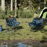 vidaXL Chaise de camping avec poche pliable lot de 2 motif de feuille
