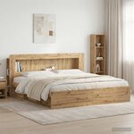 vidaXL Cabinet de Tête de Lit Chêne artisanal 200 cm Bois d’ingénierie