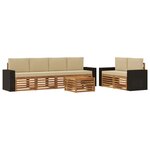 vidaXL Ensemble de canapés d'extérieur 7 pc Naturel et Beige