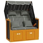 vidaXL Strandkorb avec coussins Résine tressée bois solide Noir gris