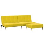 vidaXL Canapé-lit à 2 places avec repose-pied jaune velours