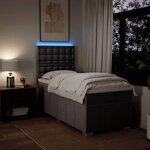 vidaXL Sommier à lattes de lit avec matelas Taupe 100x200 cm Tissu
