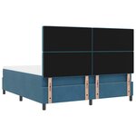 vidaXL Lit à ressorts avec matelas Bleu foncé 180 x 200 cm Velours