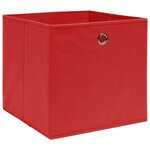 vidaXL Boîtes de rangement 10 Pièces Rouge 32x32x32 cm Tissu