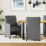 vidaXL Chaises de Salle à Manger avec Roues 2 Pièces Gris foncé