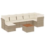 vidaXL Salon de jardin avec coussins 8 Pièces beige résine tressée