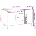 vidaXL Buffet chêne artisanal 100x36x60 cm bois d'ingénierie