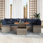 vidaXL Ensemble de canapé de jardin 8 Pièces Gris Poly rotin