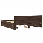 vidaXL Cadre de lit avec tête de lit chêne marron 200x200 cm