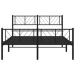 vidaXL Cadre de lit métal sans matelas avec pied de lit noir 135x190cm