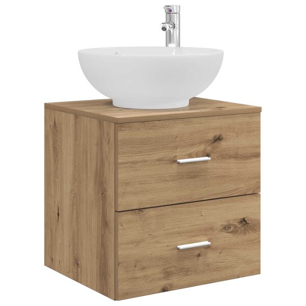 vidaXL Vanité de lavabo mural Chêne artisanal 49 5 x 44 5 x 66 5 cm