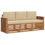 vidaXL Ensembles de canapés 3 pc Naturel et Beige Bois d'Acacia Massif