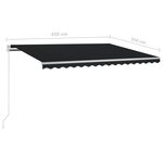 vidaXL Auvent manuel rétractable 450x350 cm Anthracite