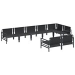 vidaXL Ensemble de canapé de jardin 8 Pièces Anthracite Acier