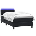 vidaXL Sommier à lattes de lit avec matelas et LED noir 90x210 cm velours