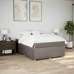 vidaXL Sommier à lattes de lit avec matelas Taupe 140x200 cm Tissu