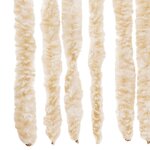 vidaXL Rideau anti-mouches beige et blanc 56x185 cm chenille