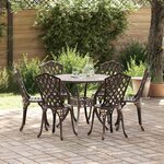 vidaXL Ensemble de salle à manger pour jardin 7 Pièces Bronze