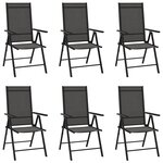 vidaXL Chaises de jardin pliables lot de 6 Textilène Noir