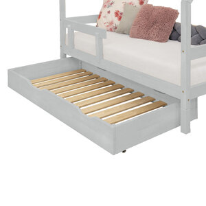 Tiroir de lit 120 x 180 avec sommier BUDDY - gris clair