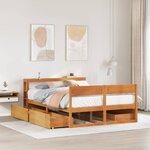 vidaXL Cadre de lit sans matelas cire marron 140x200cm bois pin massif
