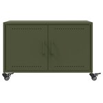 vidaXL Table basse vert olive 68x50x43 5 cm acier