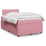 vidaXL Sommier à lattes de lit avec matelas rose 120x190 cm velours