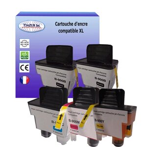 5 Cartouches compatibles avec Brother LC900 pour Brother DCP110C, DCP115C, DCP116C, DCP117C, DCP120C, DCP310CN, DCP315CN, DCP340CW – T3AZUR