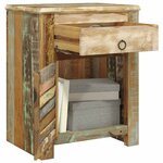 vidaXL Table de coin avec 1 tiroir et 1 porte Bois de récupération