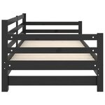 vidaXL Lit coulissant sans matelas noir 2x(90x200) cm