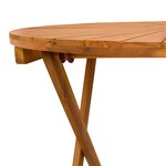 vidaXL Table de jardin pliante Naturel Ø90 x 75 cm
