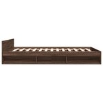 vidaXL Cadre de lit avec tiroirs sans matelas chêne marron 150x200 cm