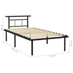 vidaXL Cadre de lit sans matelas noir métal 100x200 cm