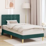 vidaXL Cadre de lit avec tête de lit Vert foncé 90 x 200 cm Tissu