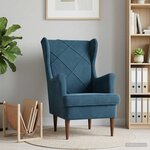 vidaXL Fauteuil Bleu Velours