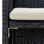 vidaXL Canapé de jardin à 2 places avec coussins Noir Résine tressée