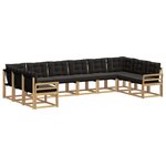 vidaXL Ensemble de canapés d'extérieur 10 pc Blanc et noir