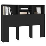 vidaXL Armoire de tête de lit Noir 140x19x103 5 cm