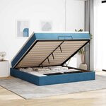 vidaXL Cadre de lit ottoman avec matelas bleu foncé 200x200 cm velours