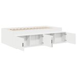 vidaXL Cadre de Lit de Rangement Blanc 100x200 cm