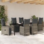 vidaXL Ensemble de 7 meubles de jardin avec coussins beige en rotin poly